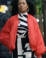 Inventing Anna Neff Orange Puffer Jacket