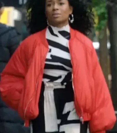 Inventing Anna Neff Orange Puffer Jacket