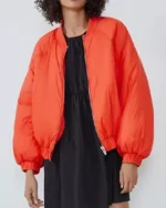 Inventing Anna Neff Orange Puffer Jacket