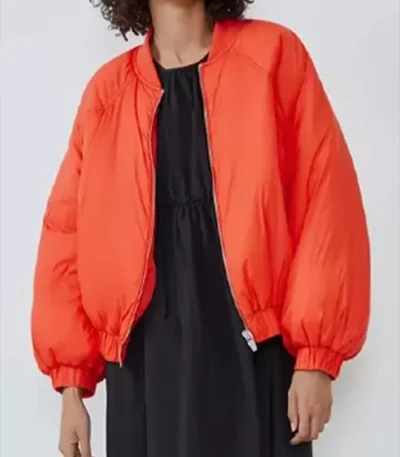 Inventing Anna Neff Orange Puffer Jacket