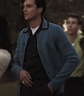 Jacob Elordi Priscilla 2023 Blue Jacket