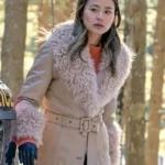 Jamie Chung Dexter New Blood Beige Fur Trim Jacket