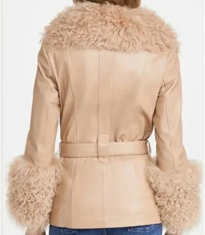 Jamie Chung Dexter New Blood Beige Fur Trim Jacket