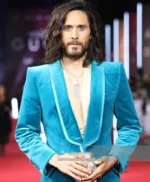 Jared Leto House Of Gucci Blue Velvet Blazer Jacket