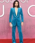 Jared Leto House Of Gucci Blue Velvet Blazer Jacket