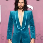 Jared Leto House Of Gucci Blue Velvet Blazer Jacket