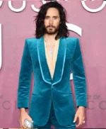 Jared Leto House Of Gucci Blue Velvet Blazer Jacket