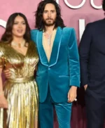 Jared Leto House Of Gucci Blue Velvet Blazer Jacket