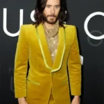 Jared Leto House Of Gucci Yellow Velvet Blazer Jacket