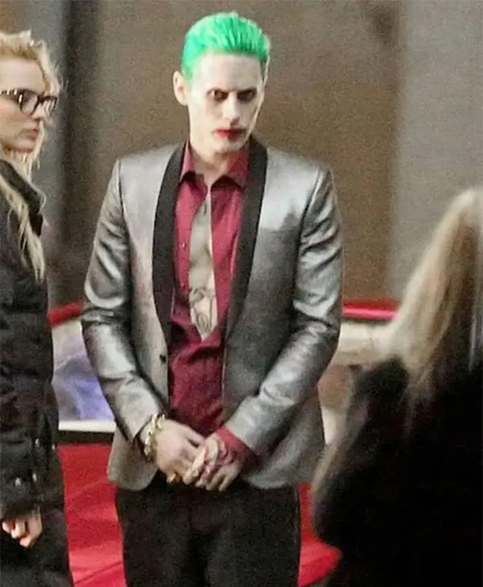 Jared Leto Suicide Squad Joker Silver Tuxedo For Men Jared Leto Suicide Squad Joker Silver Tuxedo For Men