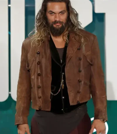 Justice League Aquaman Distressed Brown Jacket
