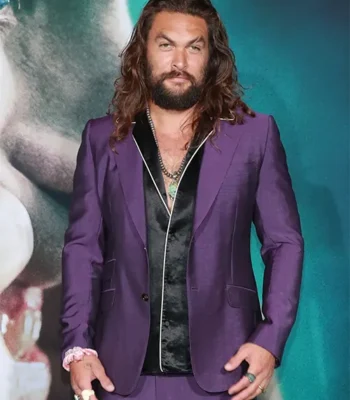 Jason Momoa Joker Suiting Purple Blazer
