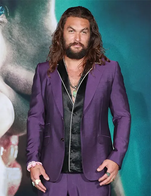 Jason Momoa Joker Suiting Purple Blazer Jason Momoa Joker Suiting Purple Blazer