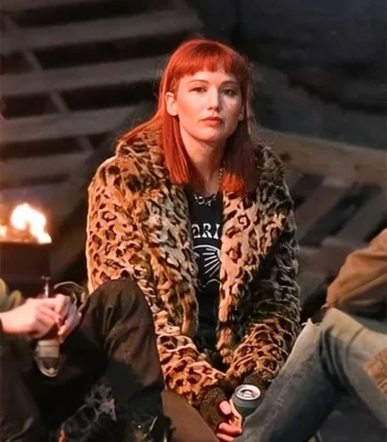 Jennifer Lawrence Don’t Look Up Kate Dibiasky Leopard Jacket