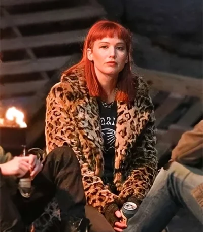 Jennifer Lawrence Don’t Look Up Kate Dibiasky Leopard Jacket