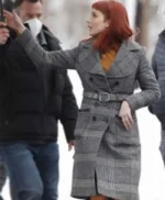 Jennifer Lawrence Don’t Look Up Long Trench Checked Coat