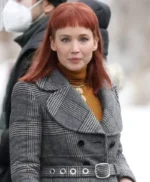 Jennifer Lawrence Don’t Look Up Long Trench Checked Coat