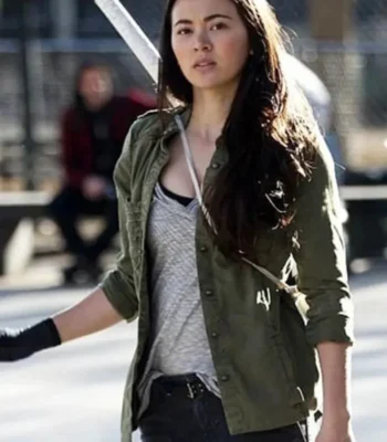 Jessica Henwick Iron Fist Colleen Wing Green Cotton Jacket