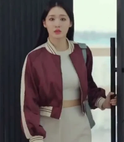 Jin Ga-Yeong My Demon Satin Bomber Jacket