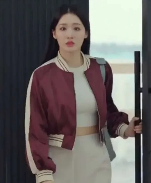Jin Ga-Yeong My Demon Satin Bomber Jacket