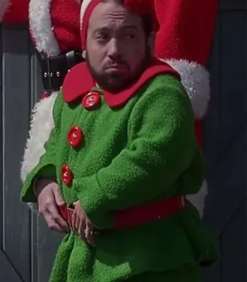 Jingle All the Way Danny Woodburn Green Wool Coat