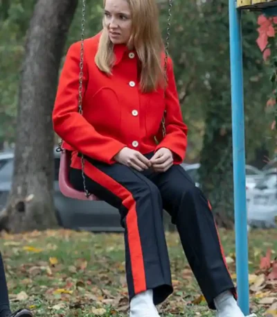 Jodie Comer Killing Eve Season 03 Villanelle Shirt Style Red Jacket