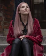 Jodie Comer Killing Eve Villanelle Pink Long Fur Coat