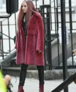 Jodie Comer Killing Eve Villanelle Pink Long Fur Coat