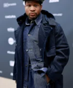 Jonathan Majors Magazine Dreams Blue Wool Long Coat