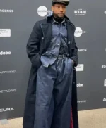 Jonathan Majors Magazine Dreams Blue Wool Long Coat