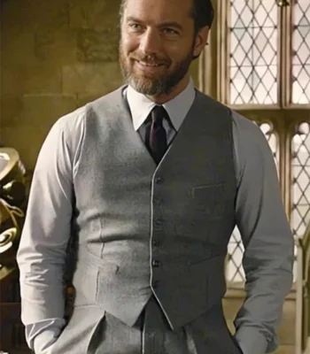 Jude Law Fantastic Beasts 2 Grey Wool Vest