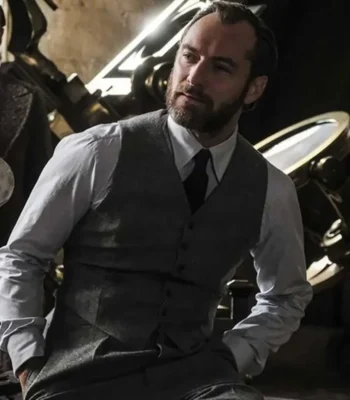 Jude Law Fantastic Beasts 2 Grey Wool Vest