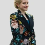 Julia Garner Inventing Anna S01 EP01 Black Flowers Printed Blazer