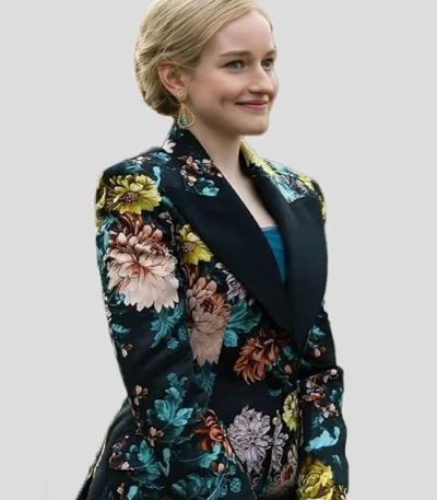 Julia Garner Inventing Anna S01 EP01 Black Flowers Printed Blazer