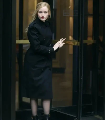 Julia Garner Inventing Anna Black Long Coat