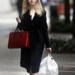 Julia Garner Inventing Anna Black Robe Long Coat