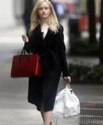 Julia Garner Inventing Anna Black Robe Long Coat