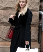 Julia Garner Inventing Anna Black Robe Long Coat