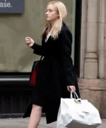 Julia Garner Inventing Anna Black Robe Long Coat