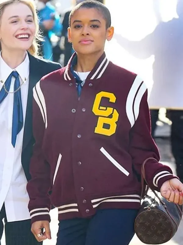 Julien Calloway Gossip Girl Maroon Varsity Jacket