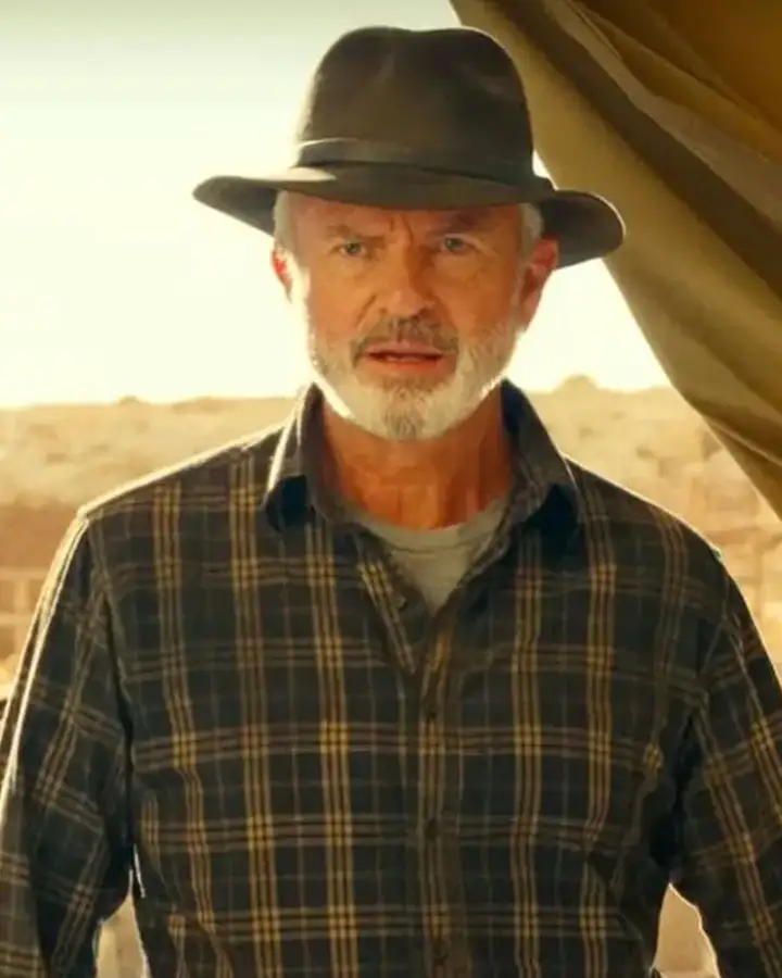 Jurassic World 3 Alan Grant Cotton Plaid Checked Shirt Jurassic World 3 Alan Grant Cotton Plaid Checked Shirt