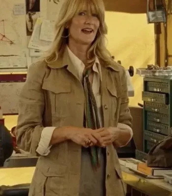Jurassic World Dominion Ellie Sattler Cotton Brown Long Coat