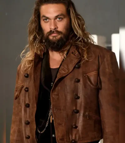 Justice League Aquaman Distressed Brown Jacket