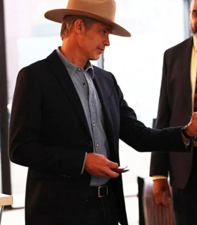 Justified City Primeval 2023 Timothy Olyphant Black Blazer