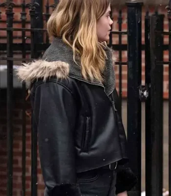 Chicago PD Katy Wilson Black Fur Hooded Jacket