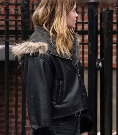 Chicago PD Katy Wilson Black Fur Hooded Jacket