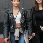 Kiersey Clemons Eye Candy Black Leather Jacket