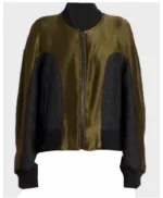 Killing Eve Villanelle Rib-Knitted Collar Green Fleece Jacket