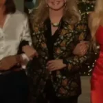 Ladies Of The ’80s A Divas Christmas Morgan Fairchild Black Printed Suit