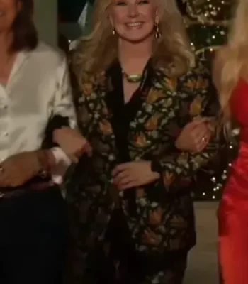 Ladies Of The ’80s A Divas Christmas Morgan Fairchild Black Printed Suit